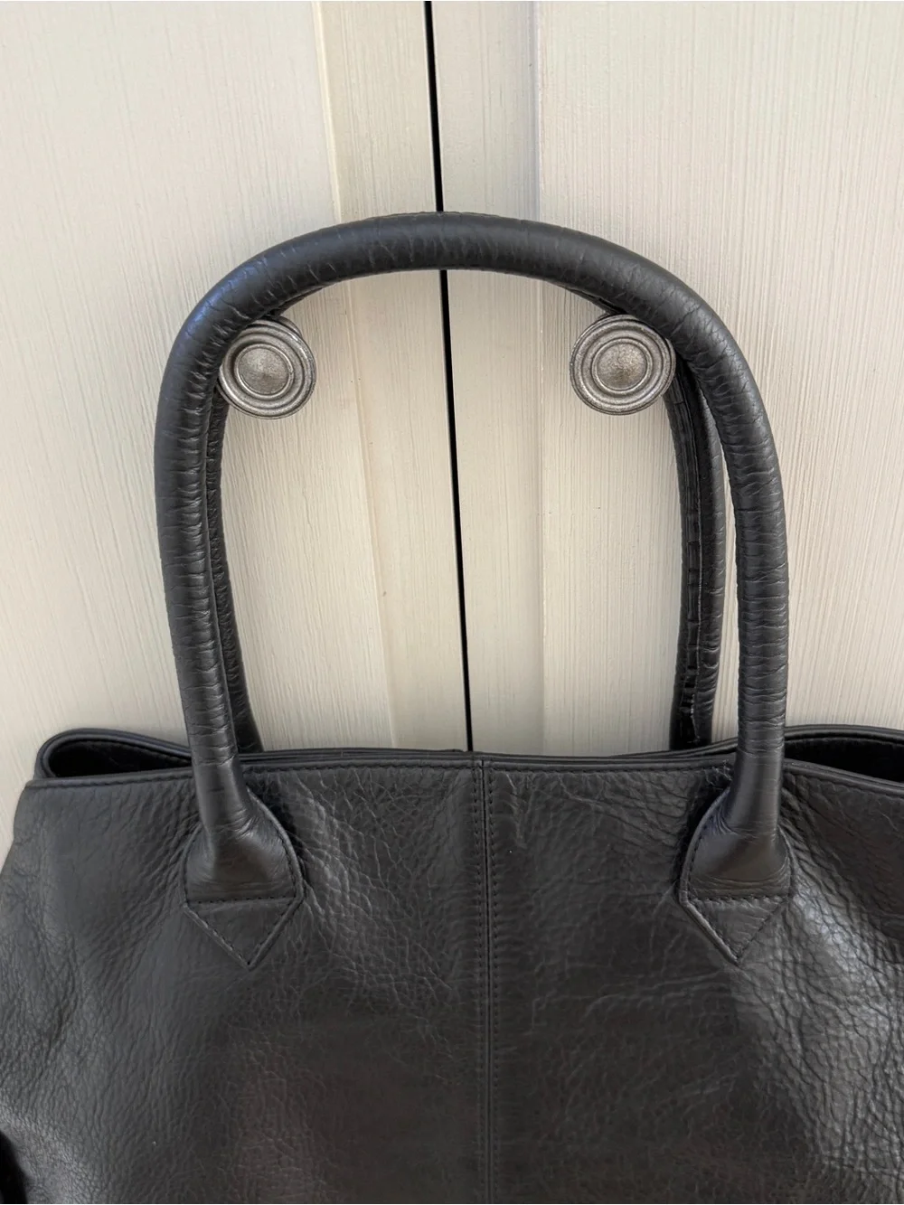GF Ferre Leather Black Unisex Tote Bag Purse
